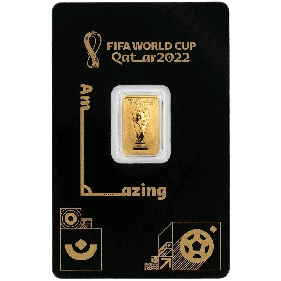 1g Gold Barren PAMP FIFA World Cup 2022 Qatar 999.9 Feingold Weltmeisterschaft