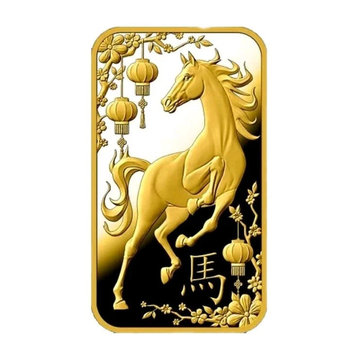 1g Gold Barren Heraeus Year of the Horse - Jahr des Pferdes 2026 999.9 Feingold