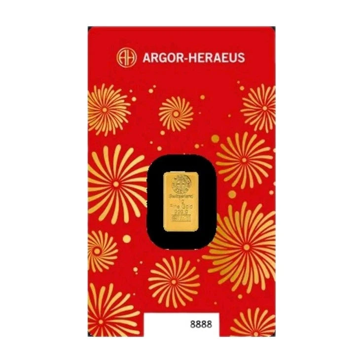 1g Gold Barren Heraeus Year of the Horse - Jahr des Pferdes 2026 999.9 Feingold