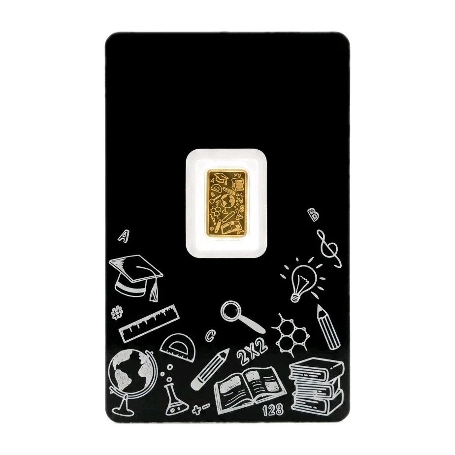 1g PAMP Goldbarren School 999.9 Feingold Schulbildung Schule RARE