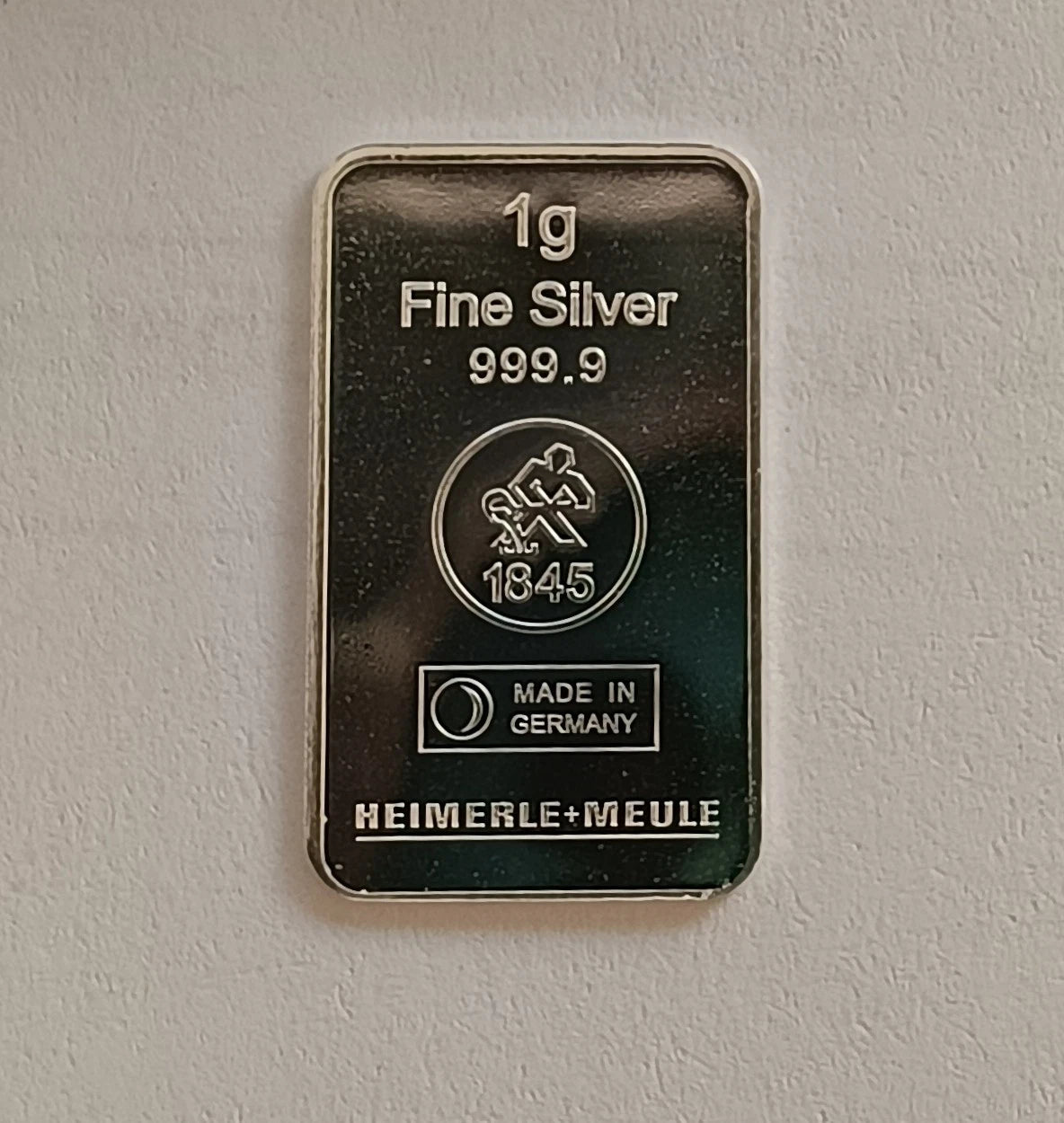 1g Silberbarren Heimerle und Meule Feinsilber 999.9 aus Unity Box 1 Gramm