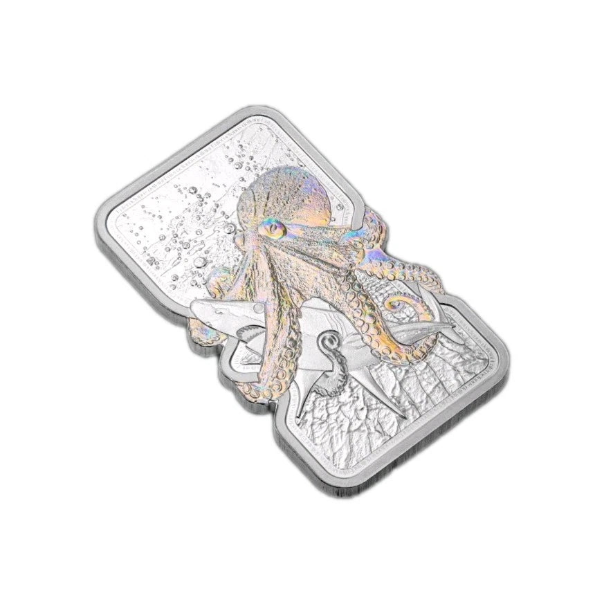 1oz Silber Barren PAMP Oktopus 999 Feinsilber Niue 2 Dollar Octopus 2025