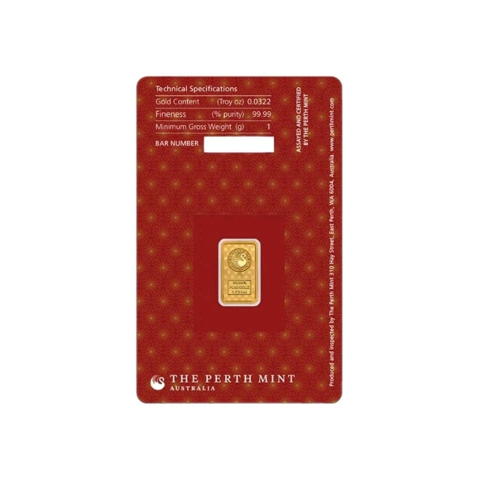 1g Goldbarren Perth Mint Diwali Lakshmi 1 Gramm 9999 Gold im Blister 24 Karat