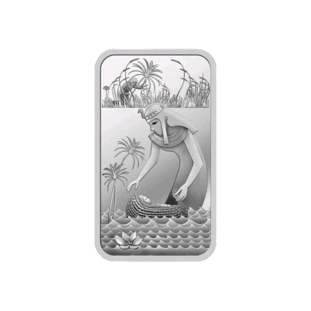 PAMP Silberbarren Moses & Batya 1 Oz Silber 9999 im original Blister 999 Silver