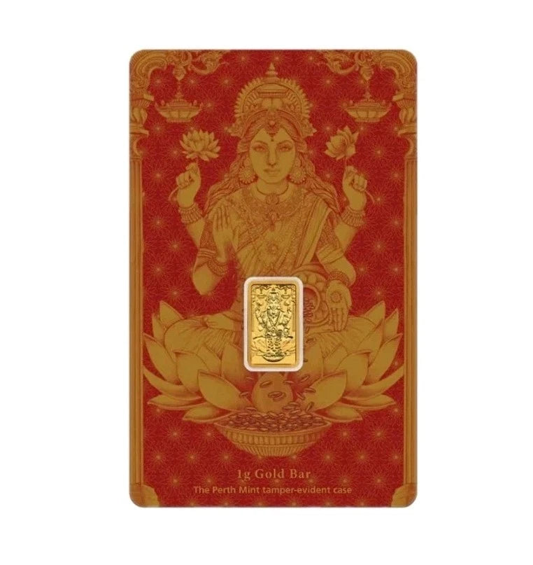 1g Goldbarren Perth Mint Diwali Lakshmi 1 Gramm 9999 Gold im Blister 24 Karat