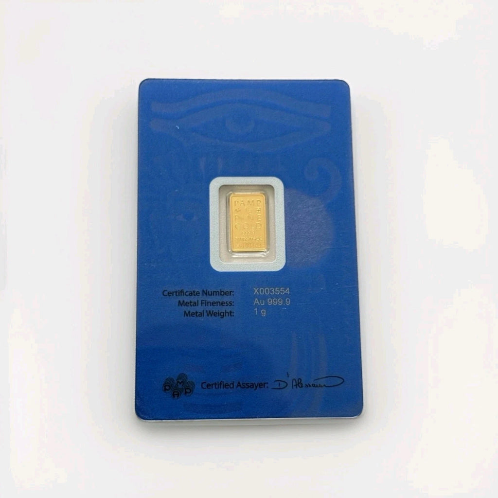 PAMP Tutankhamun 1g Gold Barren Tutanchamun Das Auge des Horus 999.9 Proof