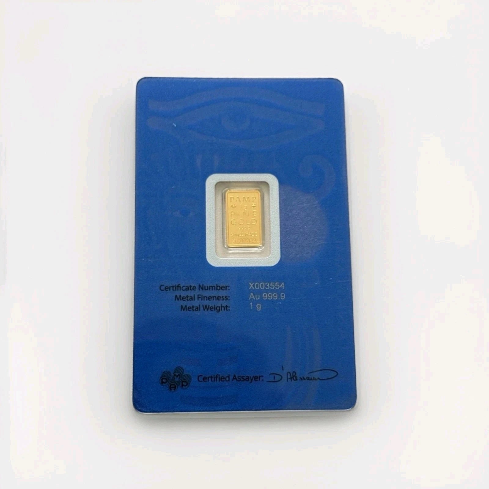 PAMP Tutankhamun 1g Gold Barren Tutanchamun Das Auge des Horus 999.9 Proof